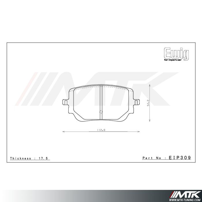 Plaquettes Endless MX72 EIP309 pour MERCEDES A45S AMG